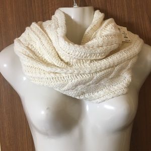 White Knit Infinity Scarf